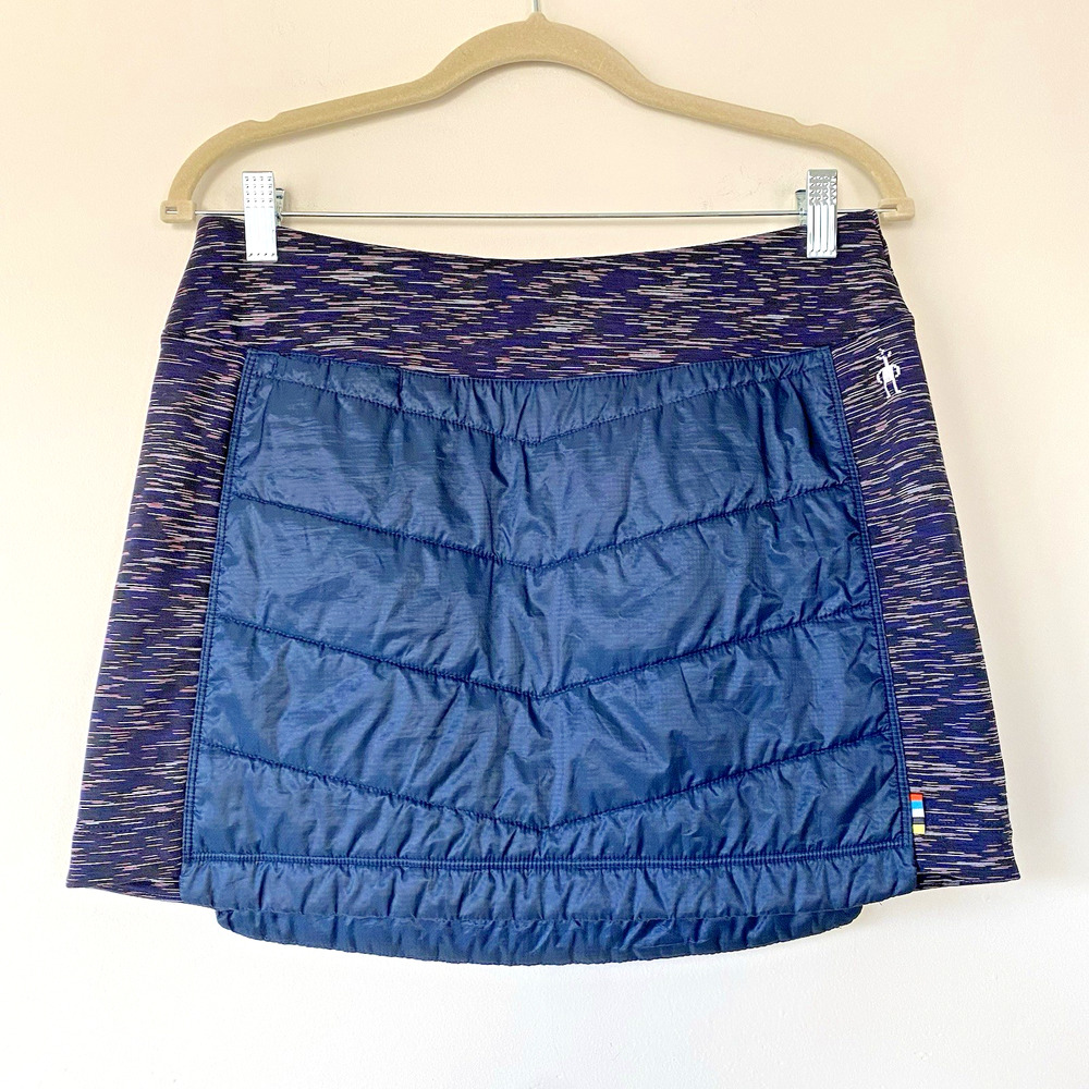 Smartwool Womens M Smartloft Insulated Snow Puffer Skirt Navy Merino Wool $110